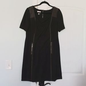 Donna Morgan size 16 black on black zebra print dress